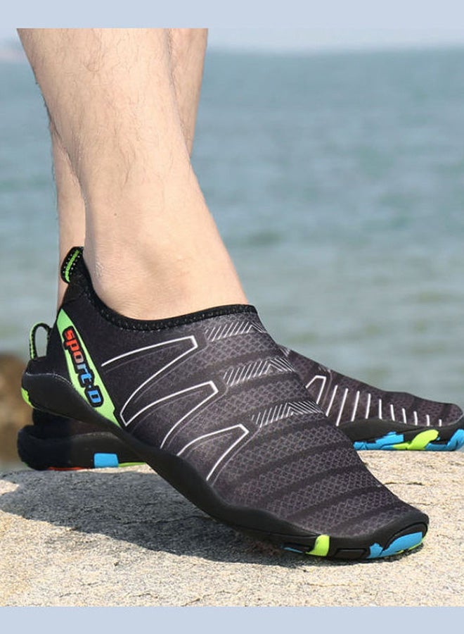 Beauenty Stripe Detail Slip-On Beach Wading Shoes Black/Green/White - Image 4