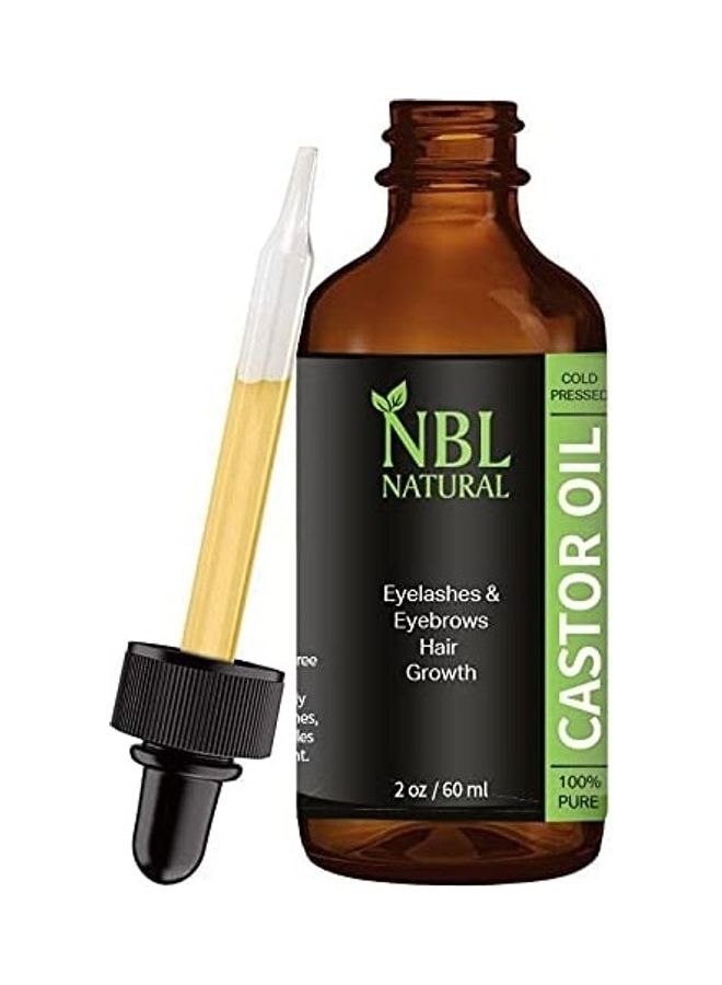 NBL Natural - Eyebrows Hair Eyelashes Castor Oil Serum 60ml Brown - Image 1