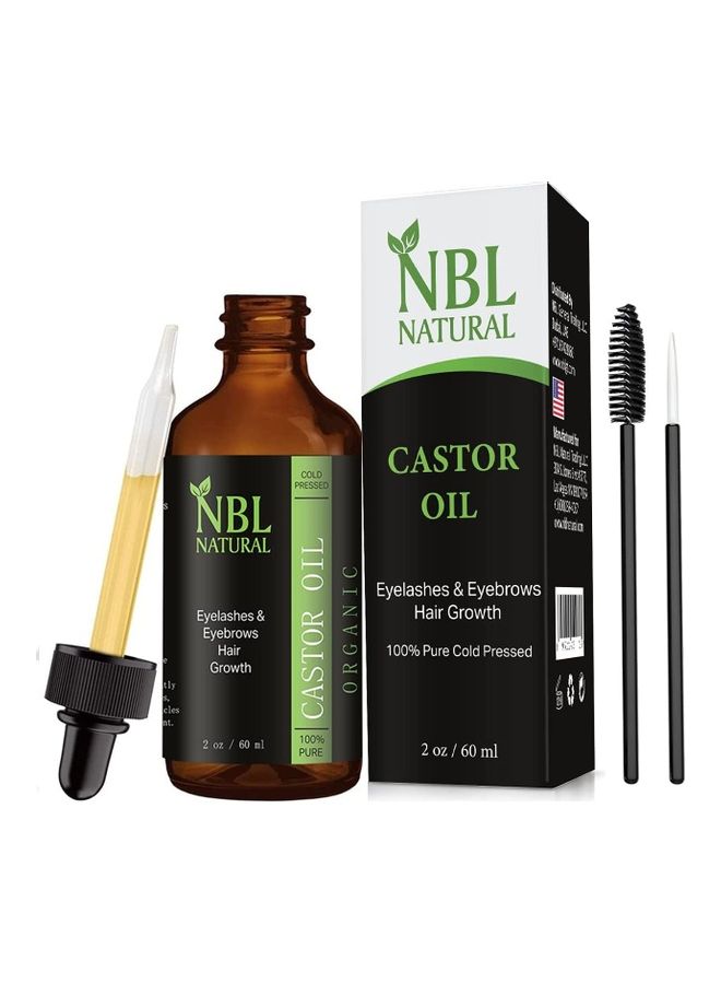 NBL Natural - Eyebrows Hair Eyelashes Castor Oil Serum 60ml Brown - Image 1
