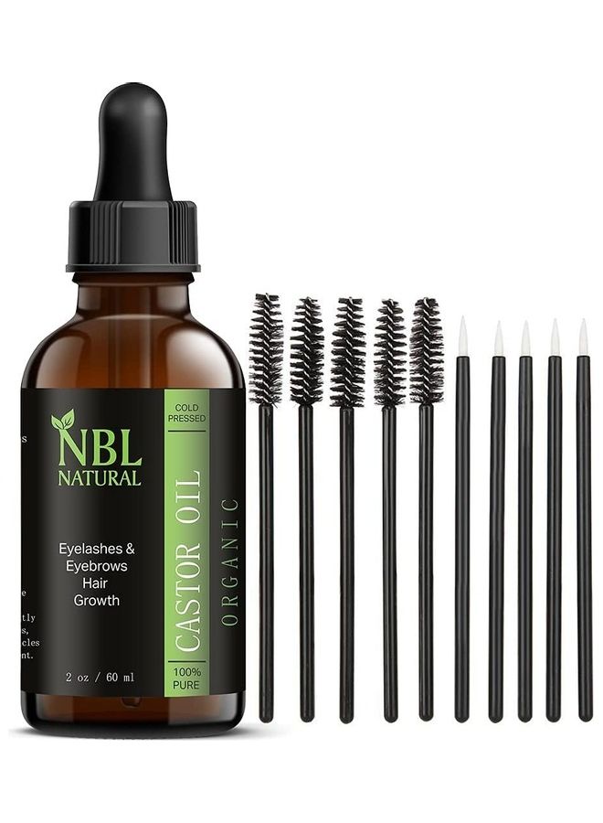 NBL Natural - Eyebrows Hair Eyelashes Castor Oil Serum 60ml Brown - Image 1