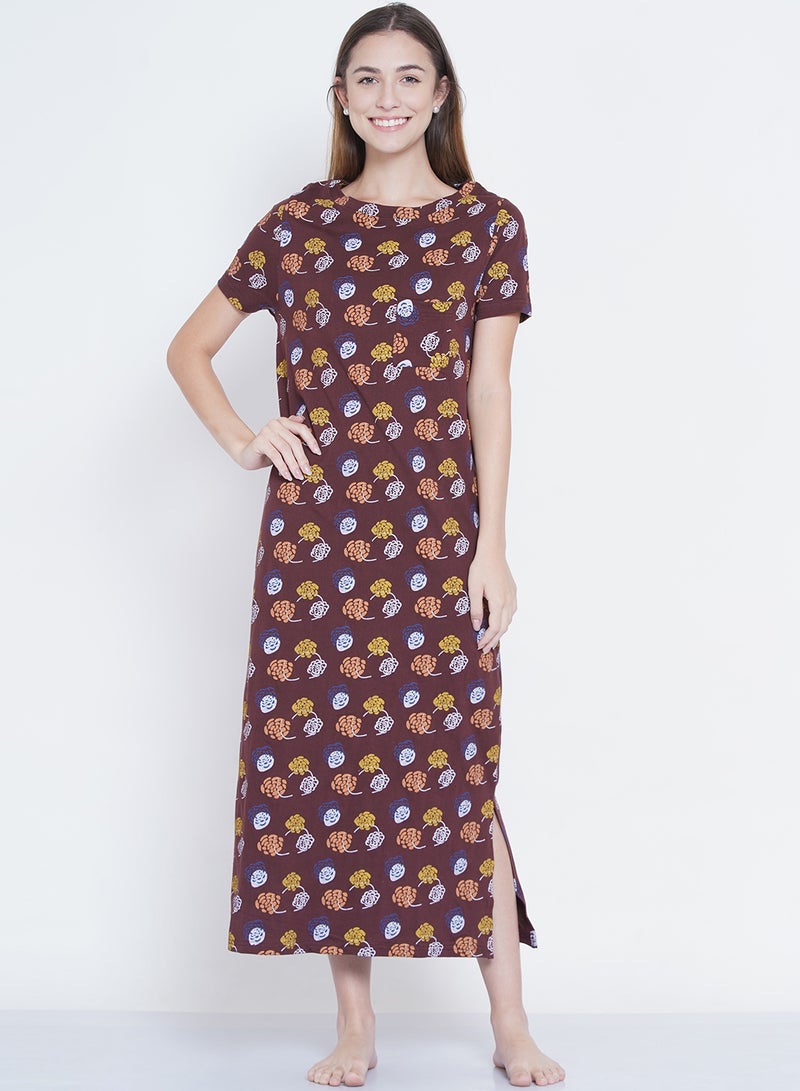 LAUREN Smith Casual Printed Night Gown Multicolour  - Image 1