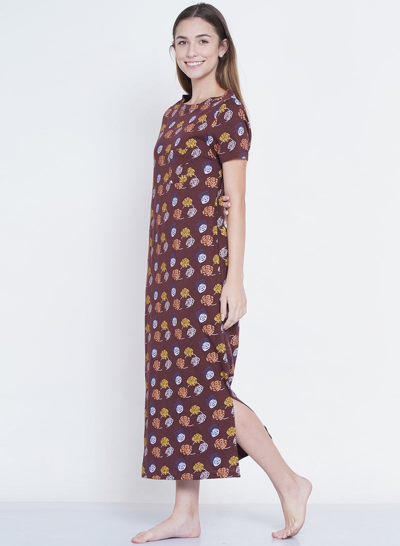 LAUREN Smith Casual Printed Night Gown Multicolour  - Image 3