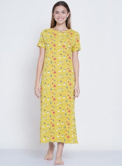 Casual Printed Night Gown Multicolour
