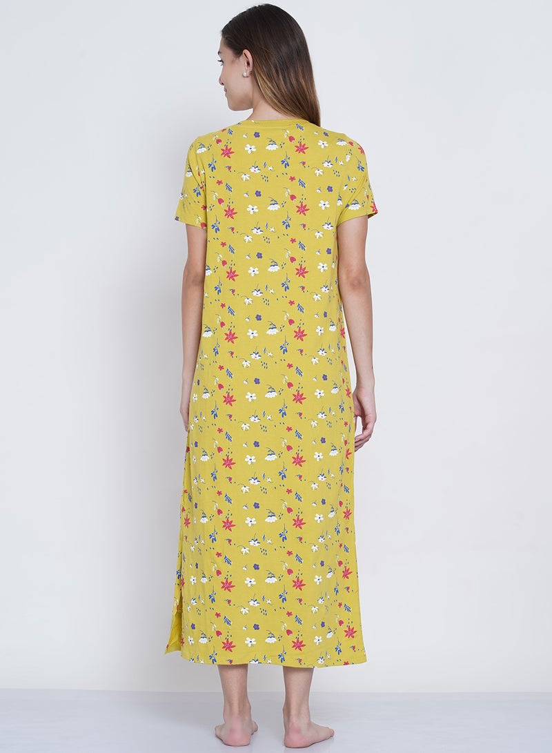 LAUREN Smith - Casual Printed Night Gown Multicolour - Image 1