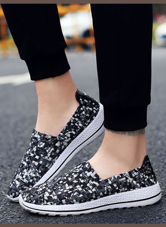 Beauenty Round Toe Printed Slip-On Shoes Black/White/Grey - Image 4