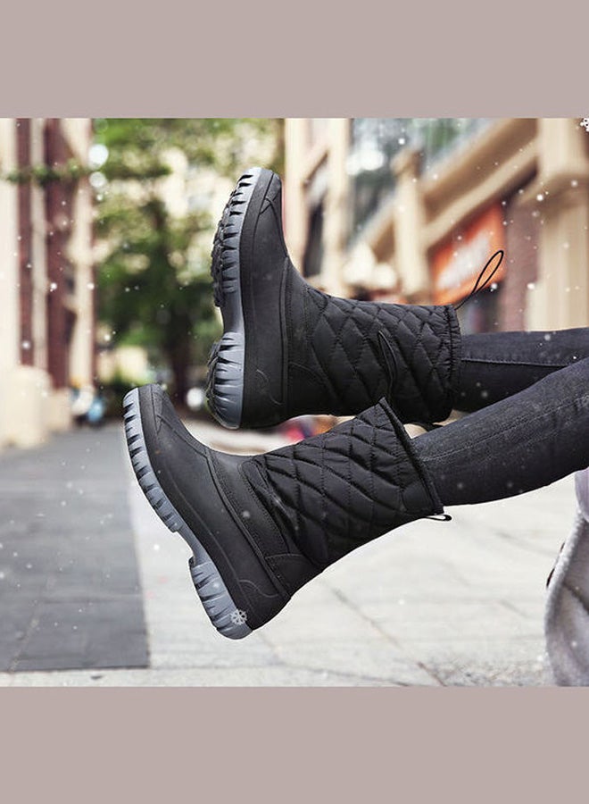 Beauenty Waterproof Medium Tube Casual Boots Black  - Image 3