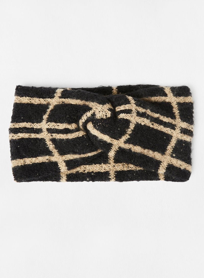 PIECES - Knotted Headband Black - Image 1