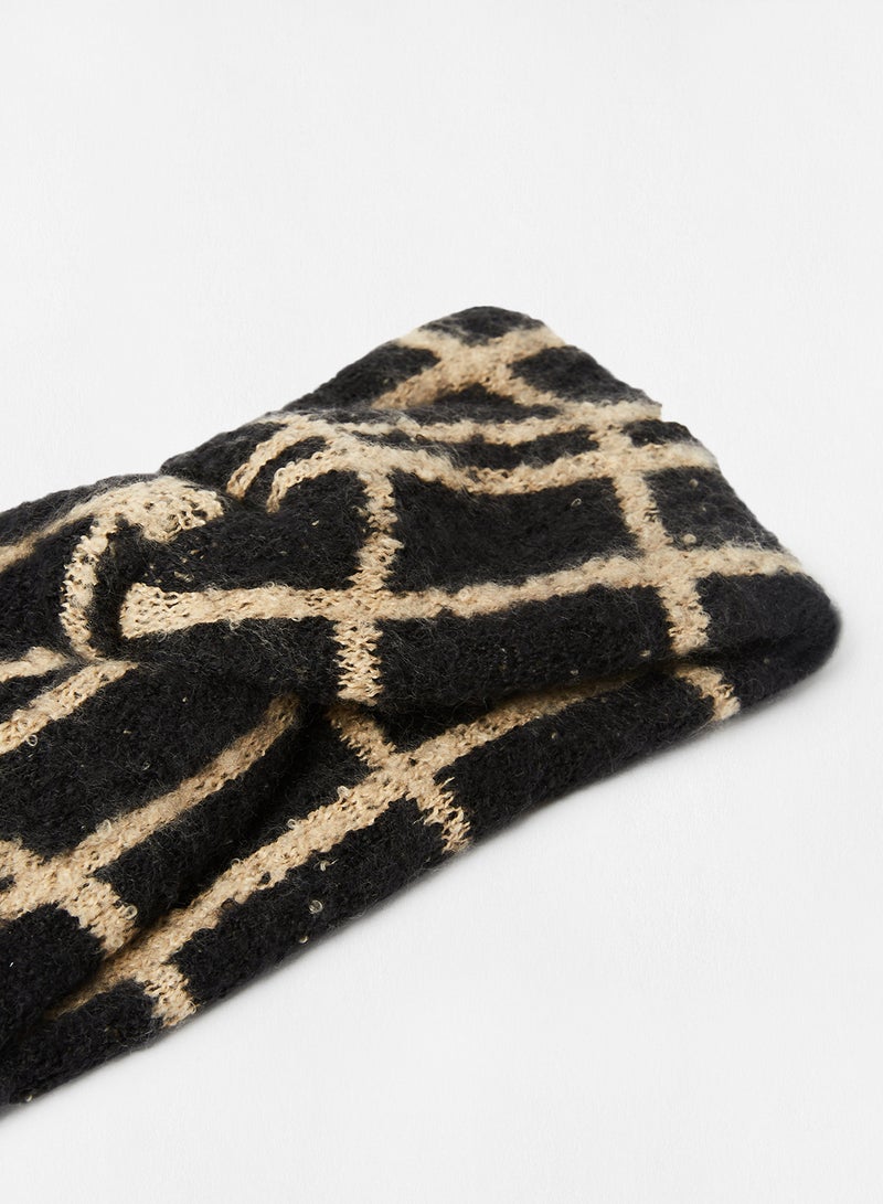 PIECES - Knotted Headband Black - Image 1