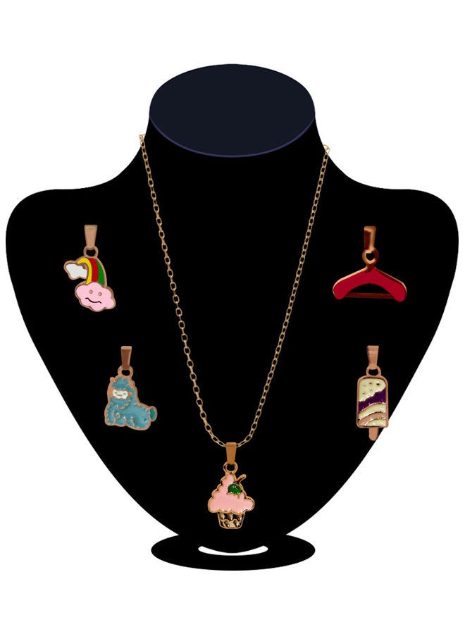 AIWANTO 5-Piece Alissa Interchangeable Pendant Set With Chain  - Image 1