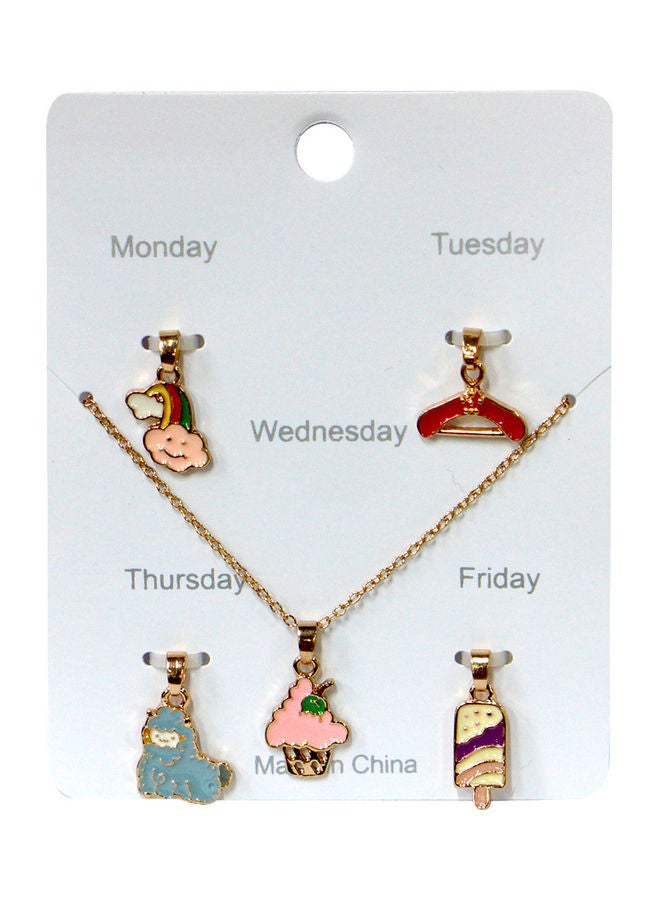 AIWANTO 5-Piece Alissa Interchangeable Pendant Set With Chain  - Image 2