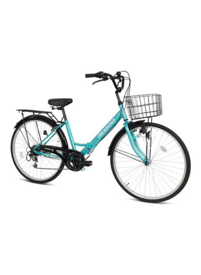 MOGOO Fusion 26-Inch Cruiser Road Bike | 26-Inch Wheel Size | Adjustable Seat | For Women | With Carrier And Basket | Green Color - Image 2