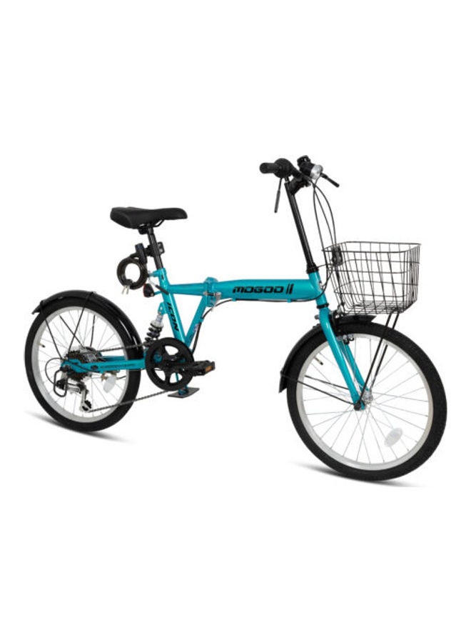 MOGOO Folding 20-Inch Bike With Lock And Head Light | 20-Inch Wheel Size | Adjustable Seat | With Basket | Green Color 20inch - Image 2