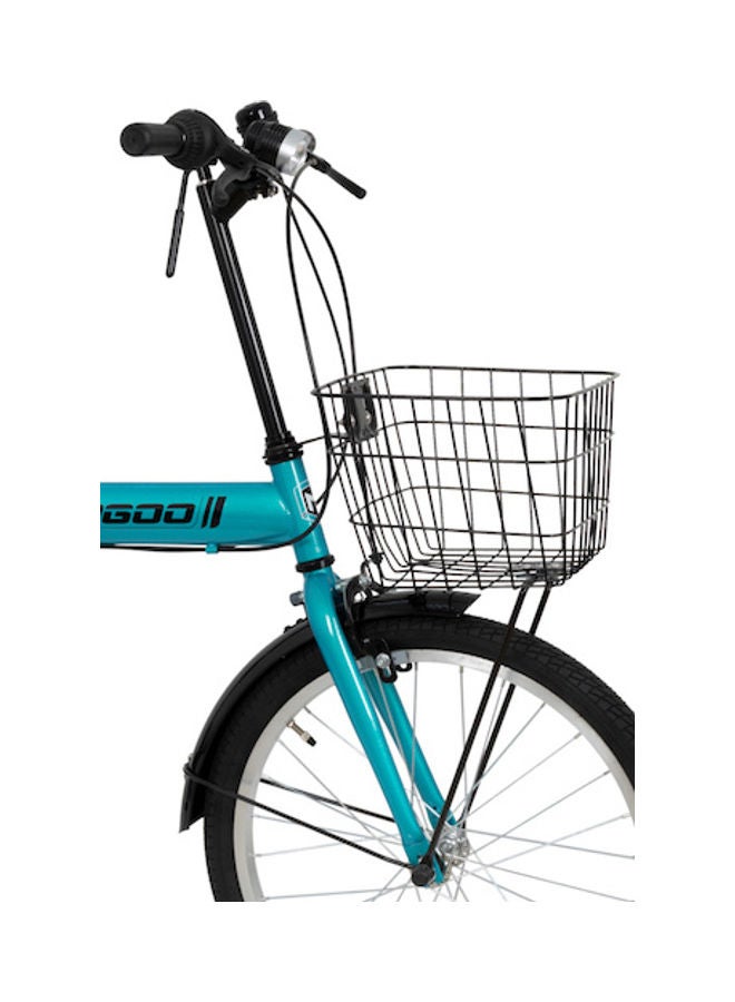 MOGOO Folding 20-Inch Bike With Lock And Head Light | 20-Inch Wheel Size | Adjustable Seat | With Basket | Green Color 20inch - Image 3