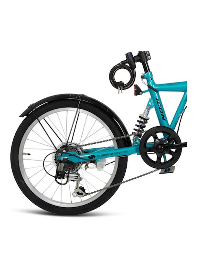 MOGOO Folding 20-Inch Bike With Lock And Head Light | 20-Inch Wheel Size | Adjustable Seat | With Basket | Green Color 20inch - Image 4