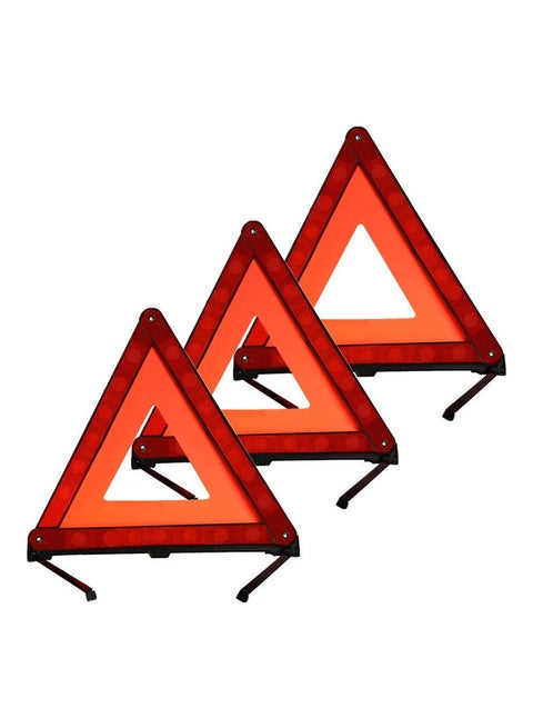 3-Piece Emergency Warning Triangle Reflector Safety Triangle Kit