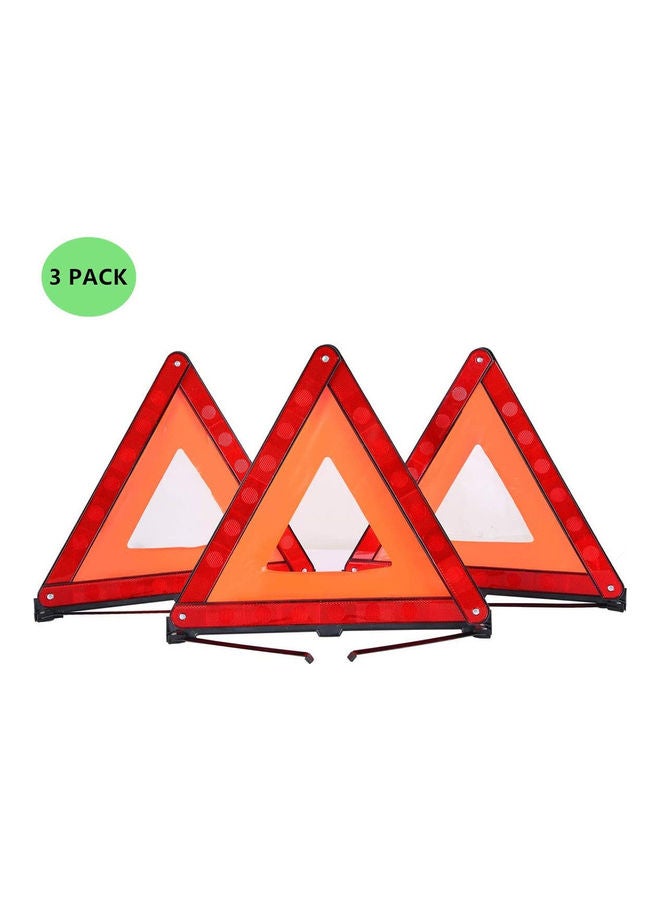 3-Piece Emergency Warning Triangle Reflector Safety Triangle Kit