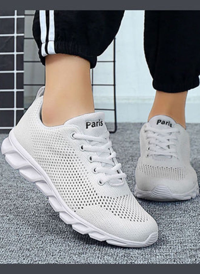 Beauenty Women's Lace-Up Detail Sneakers White  - Image 2