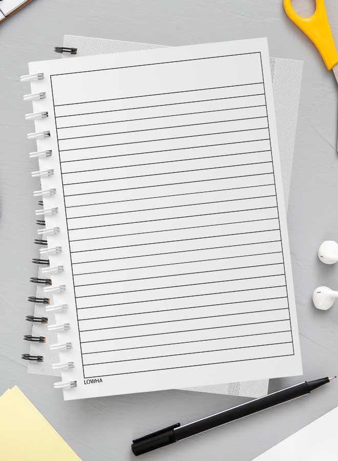 LOWHA - Spiral Notebook For School Or Business Note Taking With 60 Sheets   White Cover With Band Design Multicolour - Image 1