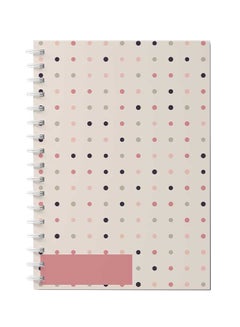 LOWHA Trendy Graphic Dots Design Spiral Notebook With 60 Sheets For School Or Business Note Taking Grey/Pink/Black  - Image 1