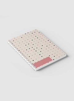 LOWHA Trendy Graphic Dots Design Spiral Notebook With 60 Sheets For School Or Business Note Taking Grey/Pink/Black  - Image 2