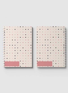 LOWHA Trendy Graphic Dots Design Spiral Notebook With 60 Sheets For School Or Business Note Taking Grey/Pink/Black  - Image 4
