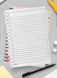 LOWHA Trendy Graphic Dots Design Spiral Notebook With 60 Sheets For School Or Business Note Taking Grey/Pink/Black  - Image 3