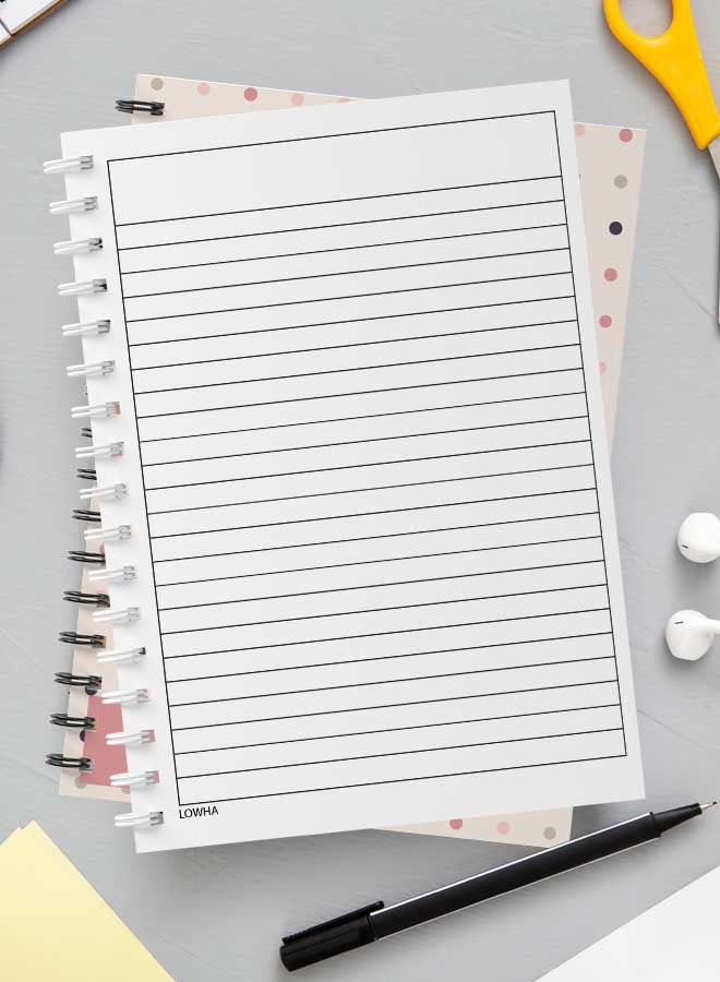 LOWHA - Trendy Graphic Dots Design Spiral Notebook With 60 Sheets For School Or Business Note Taking Grey/Pink/Black - Image 1