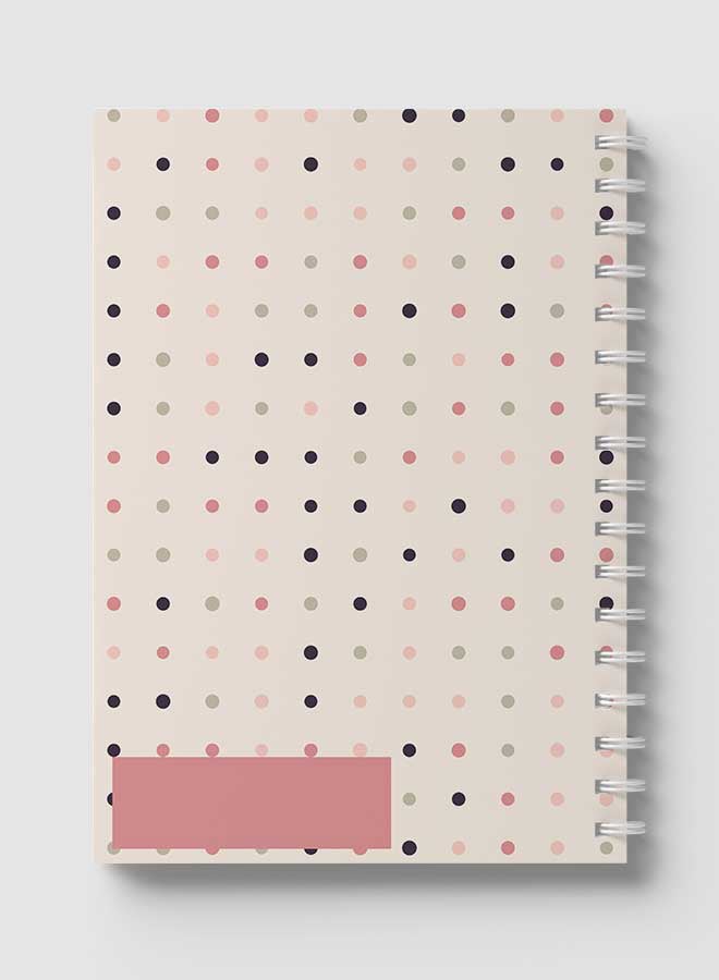 LOWHA - Trendy Graphic Dots Design Spiral Notebook With 60 Sheets For School Or Business Note Taking Grey/Pink/Black - Image 1