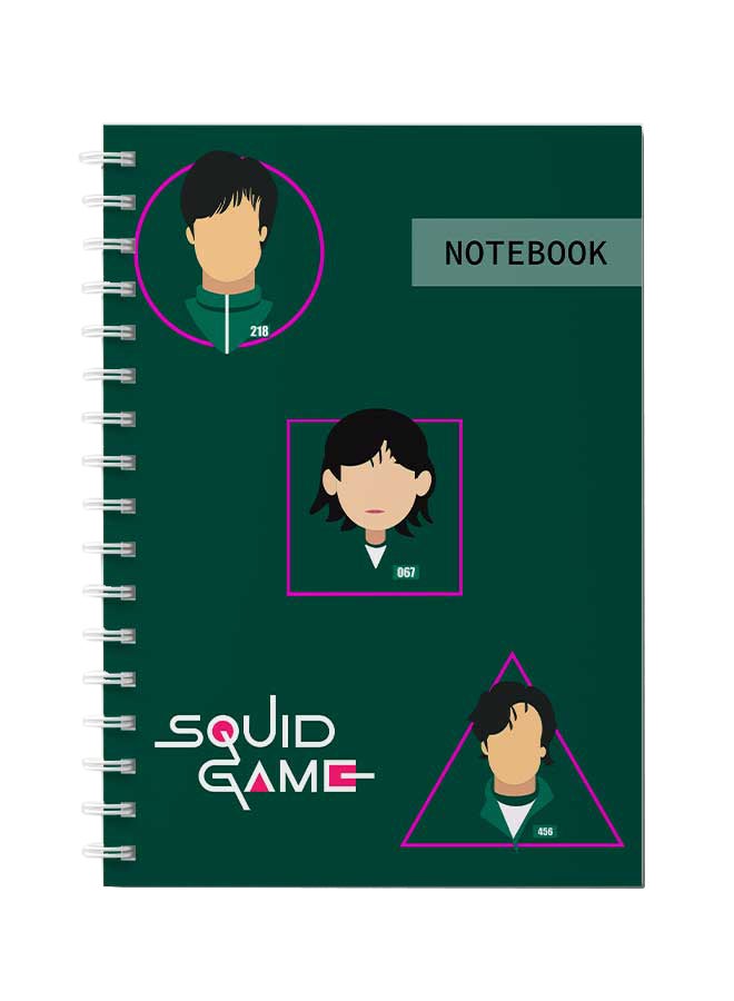 LOWHA - Squid Game Logo Character Design Spiral Notebook With 60 Sheets For School Or Business Note Taking Multicolour - Image 1
