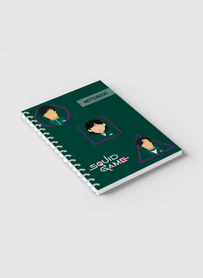 LOWHA - Squid Game Logo Character Design Spiral Notebook With 60 Sheets For School Or Business Note Taking Multicolour - Image 1
