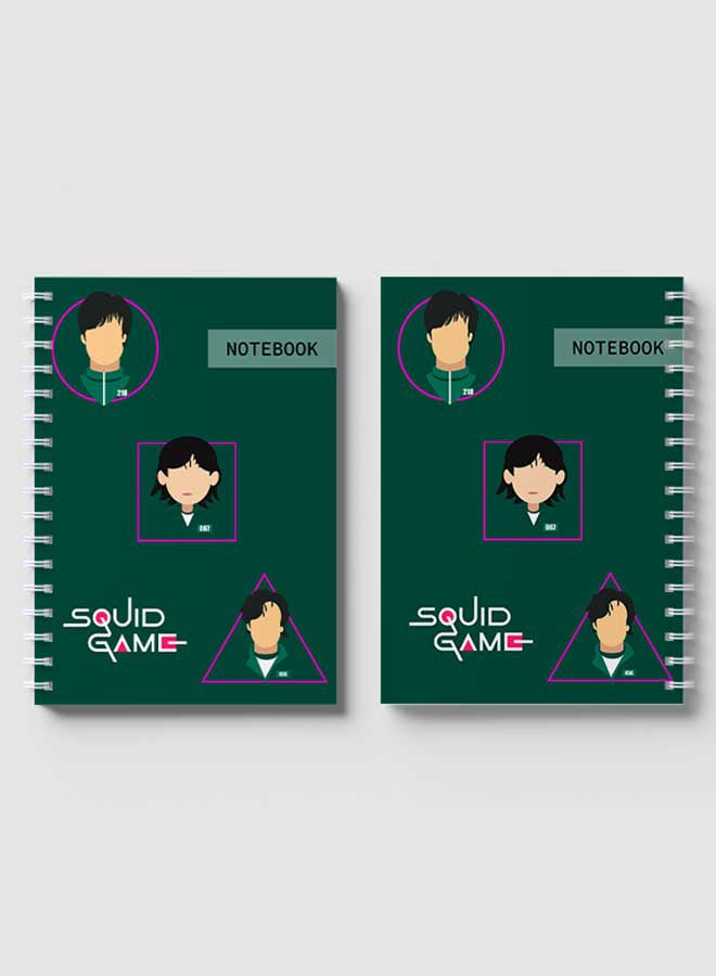 LOWHA - Squid Game Logo Character Design Spiral Notebook With 60 Sheets For School Or Business Note Taking Multicolour - Image 1