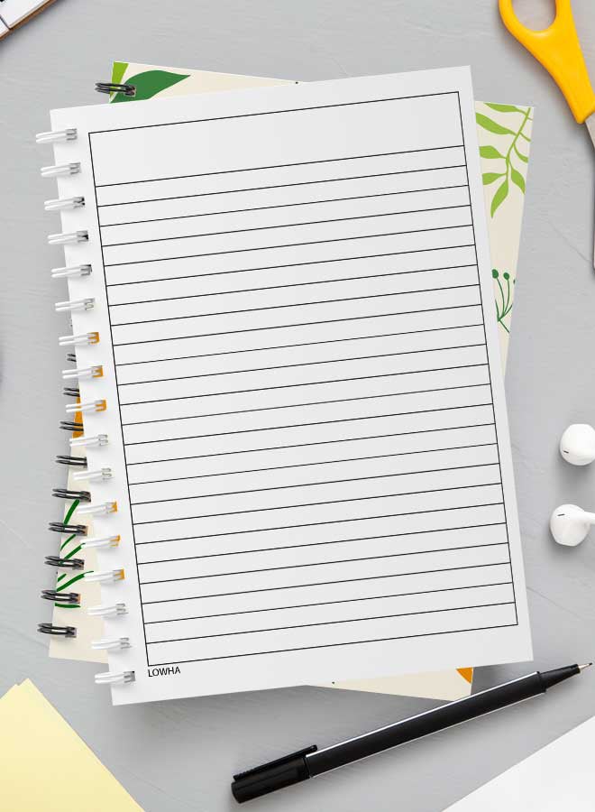 لوحة دفتر ملاحظات بسلك حلزوني و60 ورقة للمدرسة أو لتدوين ملاحظات العمل بلون برتقالي متعدد الألوان - Image 3