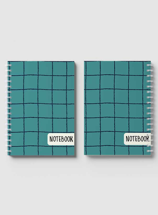LOWHA - Spiral Notebook For School Or Business Note Taking With 60 Sheets  Grid Line Seamless Pattern Multicolour - Image 1