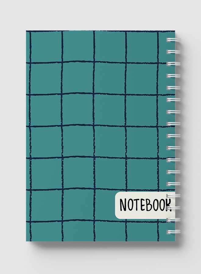 LOWHA - Spiral Notebook For School Or Business Note Taking With 60 Sheets  Grid Line Seamless Pattern Multicolour - Image 1