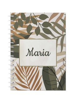 LOWHA English Name Maria Design Spiral Notebook With 60 Sheets For School Or Business Note Taking Brown/Grey/Black  - Image 1