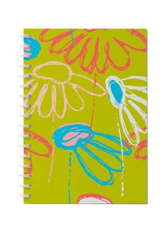 LOWHA Hand Drawn Echinacea Flower Design Spiral Notebook With 60 Sheets For School Or Business Note Taking Multicolour  - Image 1