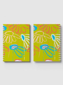 LOWHA Hand Drawn Echinacea Flower Design Spiral Notebook With 60 Sheets For School Or Business Note Taking Multicolour  - Image 4