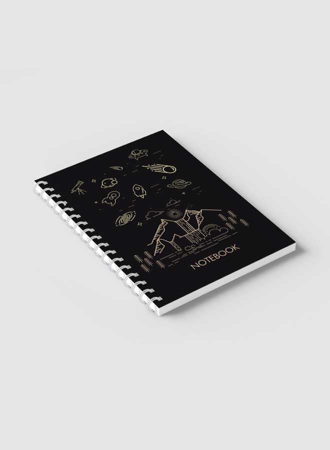 LOWHA - Hand Draw Nature and Space Design Spiral Notebook With 60 Sheets For School Or Business Note Taking Multicolour - Image 1