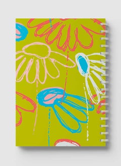 LOWHA Hand Drawn Echinacea Flower Design Spiral Notebook With 60 Sheets For School Or Business Note Taking Multicolour  - Image 5