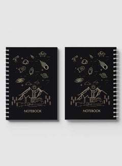 LOWHA Hand Draw Nature and Space Design Spiral Notebook With 60 Sheets For School Or Business Note Taking Multicolour  - Image 4