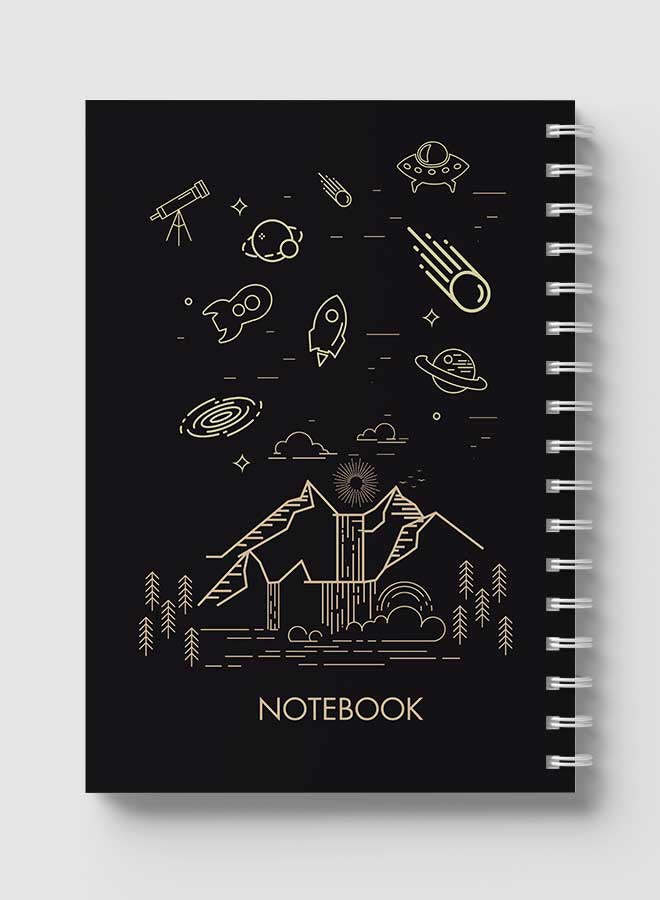 LOWHA - Hand Draw Nature and Space Design Spiral Notebook With 60 Sheets For School Or Business Note Taking Multicolour - Image 1