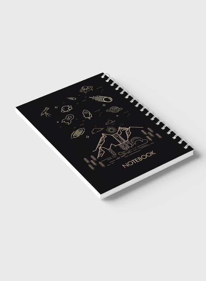 LOWHA - Hand Draw Nature and Space Design Spiral Notebook With 60 Sheets For School Or Business Note Taking Multicolour - Image 1