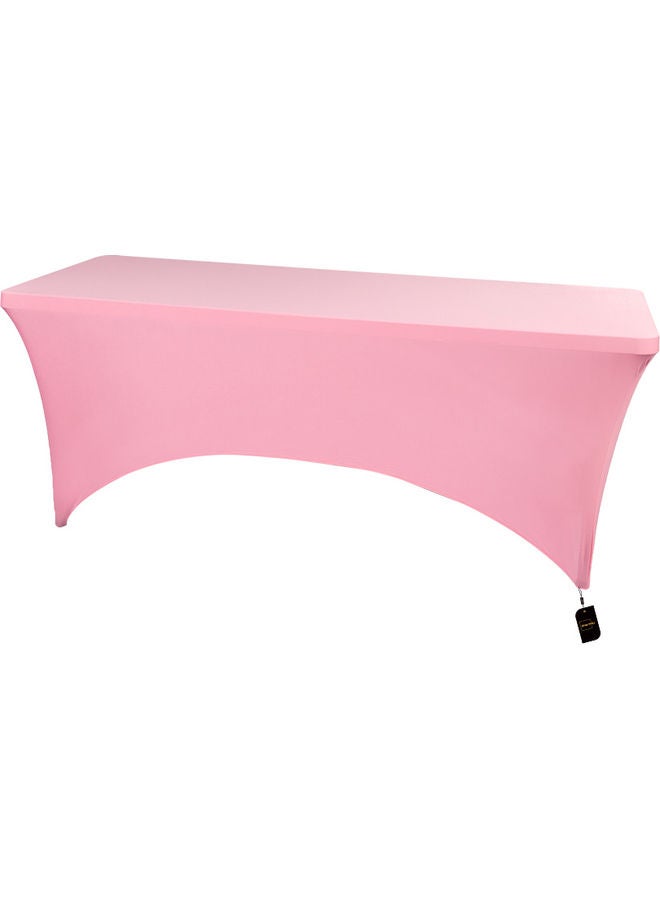 Rectangular Spandex Linen Fitted Table Cloth Pink 183 x 76 x 26cm - Image 1