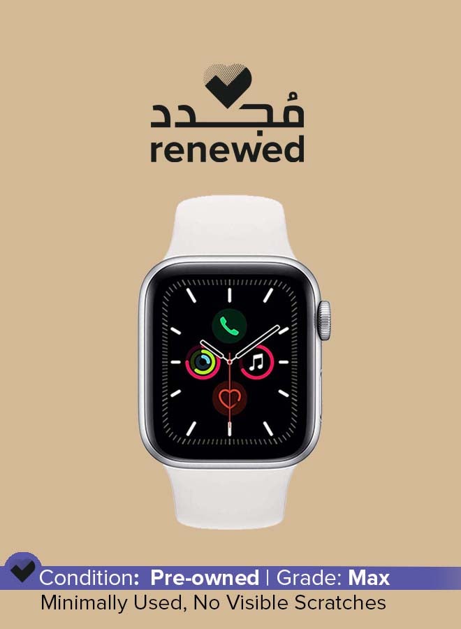 Apple Renewed - Watch Series 5-44mm GPS + Cellular Silver Aluminium Case With White Sport Band  - Image 1
