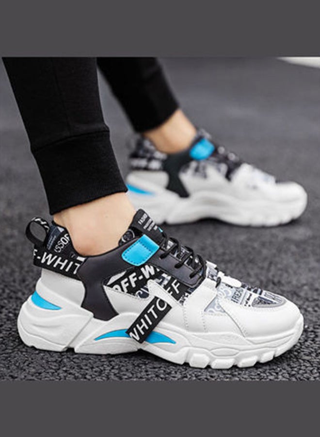 بيوينتي سنيكرز تريند زيادة برباط ورقبة منخفضة أبيض/ أزرق/ أسود - Image 3