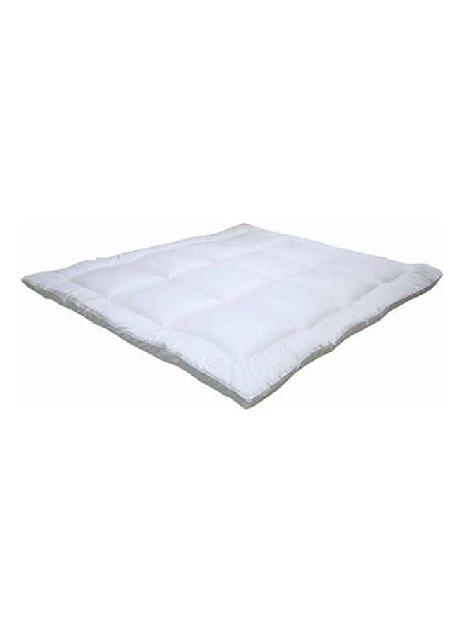 Maestro Anti Alllergic Super Soft 100% Microfiber Satin Sripe Mattress Topper 1Pc Polyester White 200 x 200cm  - Image 1