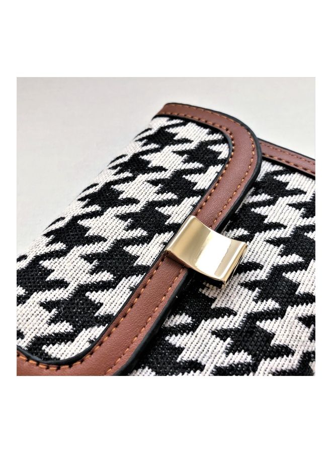 THE BLING STUDIO Hounds Tooth 3 Fold Wallet Brown  - Image 5