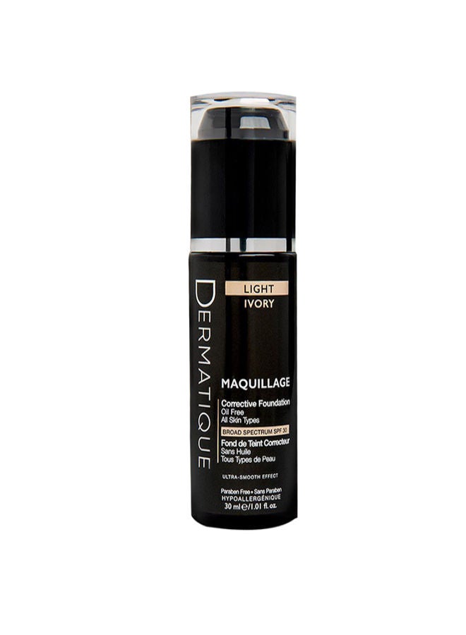 Dermatique - Maquillage Corrective Foundation, Light Ivory SPF30 Black - Image 1