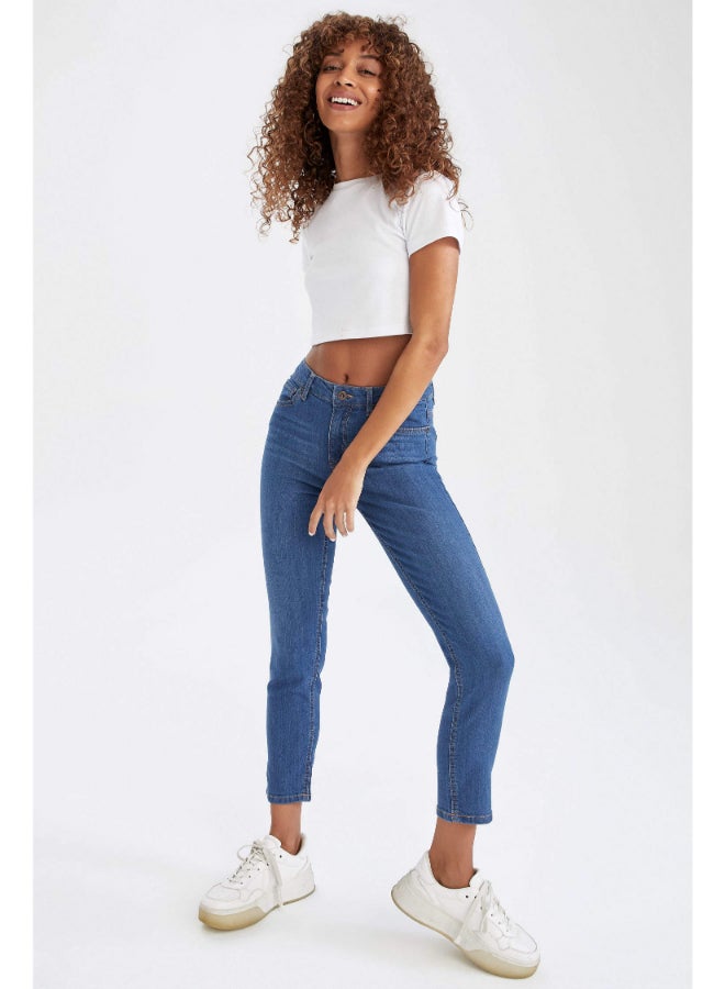 DeFacto Pocket Detail Slim Fit Jeans Blue - Image 4