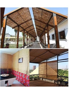 لينجوي قطعتان من ستائر بامبو رولر ريد طبيعية لون بيج 100x200x0.5سم  - Image 5